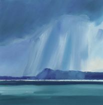 Lucy Hutchison (b.1964) Showers over the Headland Signed and dated Lucy Hutchinson/2025 (to reverse)