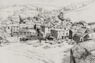 Φ May Tremel (1882-1963) Port Isaac, Cornwall Etching, from the posthumous edition of 5 pulled