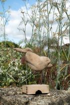 Sid Burnard (b.1948) Alert Bird Signed and dated 7.10.24 (to base) Found driftwood, metal and a