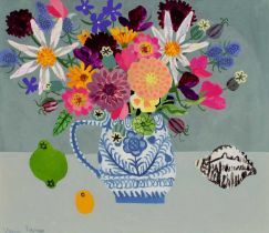 Vanessa Bowman (b.1970) Georgina’s Garden Flowers Signed (lower left) Oil on card 25 x 30cm (