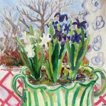 Clare Arbuthnott (b.1974) Hyacinths Signed with initials CA (lower right) Oil on canvas 30 x 30cm (