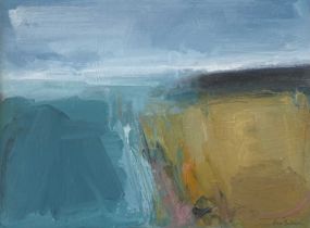 Boo Mallinson (b.1967) Coastal Walk Signed Boo Mallinson (lower right) Acrylic on board 29 x 39cm (