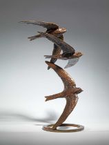 † Mark Coreth (b.1958) Swoop of Three Swifts Signed (to base) Bronze 47 x 35 x 31cm There is no