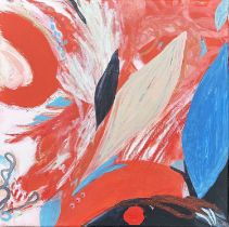 Bel Fox (b.1990) Poppies I Signed, dated and inscribed poppies 1/BEL/2025 (to verso) Acrylic, oil