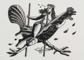 Eric Ravilious (1903-1942) Tirzah on a Cockerel Wood engraving, from the posthumous edition of 50