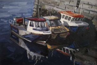 Paul Walls (b.1965) The Ardglass Amigos Signed P WALLS (lower right) Oil on paper 15.2 x 22.8cm (