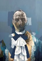 Patrick Morales-Lee (b.1976) Blue Portrait of a Fictional Inheritance Signed Patrick Morales-Lee (to