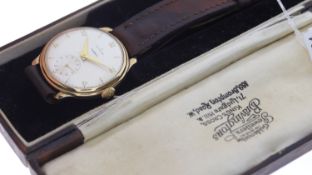 Vintage Zenith 9ct Dress Watch Double Signed Tarratt Circa 1959