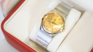 Omega Constellation Date Quartz with Box and Papers 2015