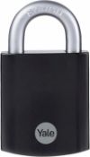 4x NEW & PACKAGED YALE Maximum Security 48mm Hardened Steel Padlock - BLACK. RRP £32.99 EACH. (