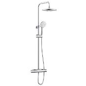 Boxed Bristan Divine Chrome effect Rear fed Thermostatic Mixer Shower with 2 Shower heads. - PWBW.