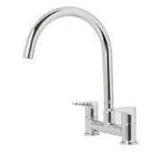Boxed Cooke & Lewis Gordale Chrome effect Kitchen Bridge mixer Tap. - R14.1.