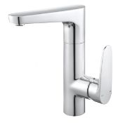 Boxed GoodHome Cavally Swivel Tall Chrome effect Round Basin Mono mixer Tap. - PWBW.