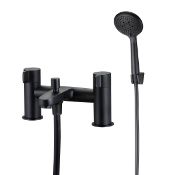 Boxed GoodHome Cavally Matt Black Mixer tap with shower kit. - PWBW.