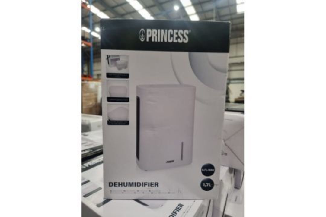 TRADE LOT OF 4 X BOXED Princess 1.7L Dehumidifier. RRP £99.99 EACH. Say goodbye to excess moisture - Image 1 of 4