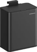 SONGMICS Hanging Kitchen Bin, 2.1-Gallon (8 L) Steel Trash Bin with Lid for Food Waste, Cabinet Door
