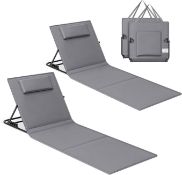 SONGMICS Beach Chair, Set of 2, Camping Chair, Sun Lounger, Beach Lounger, Foldable, Adjustable