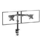 Dual Arm Desk Mount with Clamp, Black-ER44