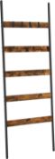 VASAGLE LLS011B01 LLS011B01 Angled Ladder Shelf 5 Tier 65cm Wide Steel Frame for Blankets Scarves