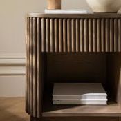 Boxed 1-Drawer Bedside Table, Silver Oak RRP £159.99-D39.4 Crafted with solid ash and veneer, the