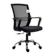 Boxed Mid Back Mesh Office Chair in Black RRP £63.44-D38.3 Mounted on chrome metal legs and