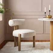 Boxed Ecru Boucle Dining Chair RRP £149.99-D39.4 Armless design together with the subtly curved
