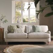 Boxed Oatmeal Fabric Sofa, 3-Seater RRP £699.99-D39.3 Designed with beautiful curved back and hand
