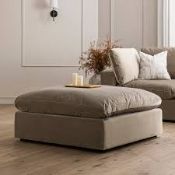 Boxed Taupe Velvet Sofa, Stool RRP £359.99-D39.3 The extra deep-seated sofa modules offers sink-in