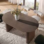Boxed Oval 6-8 Seater Extending Oak Pedestal Dining Table, Silver Oak RRP £549.99-D37.3 The double