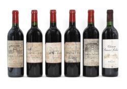 A selection of Bordeaux red wines,