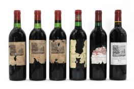A selection of Bordeaux red wines