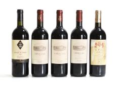 A selection of Italian red wines,