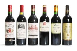A selection of Bordeaux red wines,