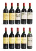 A selection of Bordeaux red wines,