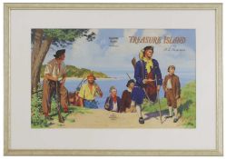 A book cover design for 'Treasure Island' by R L Stephenson
