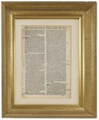 Original Leaf from the First Printed English Bible,