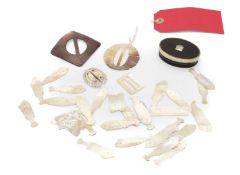 A collection of mother-of-pearl trinkets,