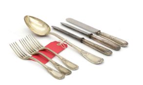 A collection of silver flatware,