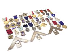 A large collection of silver and silver-gilt Masonic jewels and medals