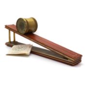 A Dent of London brass 'Inclined plane' clock movement and slope,