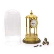 A German gilt-metal anniversary clock,