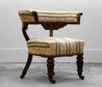 A William IV mahogany library chair,