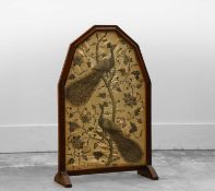 An oak framed firescreen,