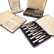 A collection of silver flatware,