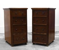 A pair of mahogany pedestal chests,