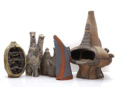 A group of three studio ceramics,