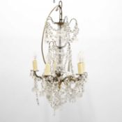 A French cut-glass chandelier,