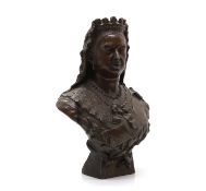 Queen Victoria, a bronze bust,