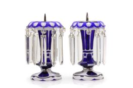 A pair of glass lustres,