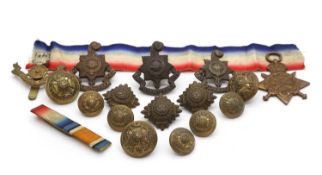 A selection of First World War militaria relating to Pte VHB D'Inverois,